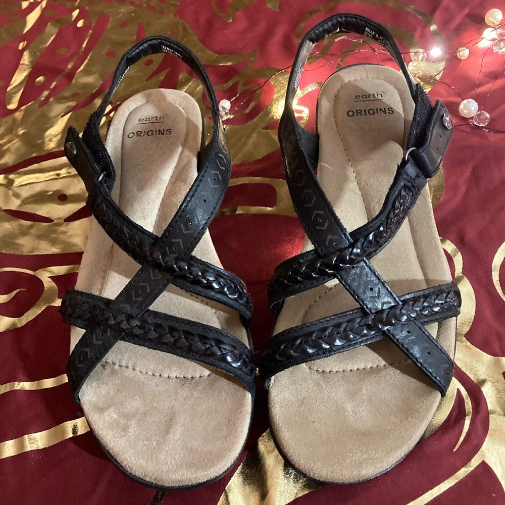 Earth Origins Black Leather sandals